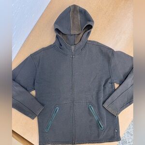 REI Green/Gray Performance Fleece-Lined Sweatshirt Jacket